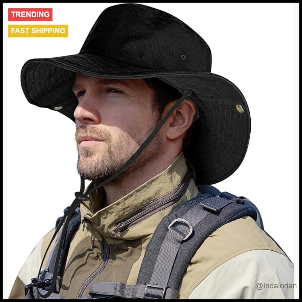Wide Brim Bucket Hat Safari Style Foldable Outdoor Adventure Sun Protection